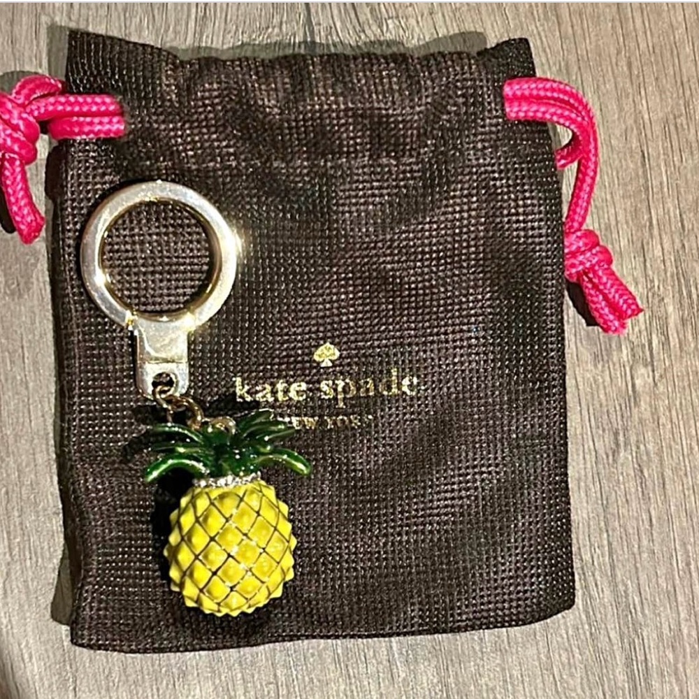Kate Spade Green and Yellow Pineapple Keychain